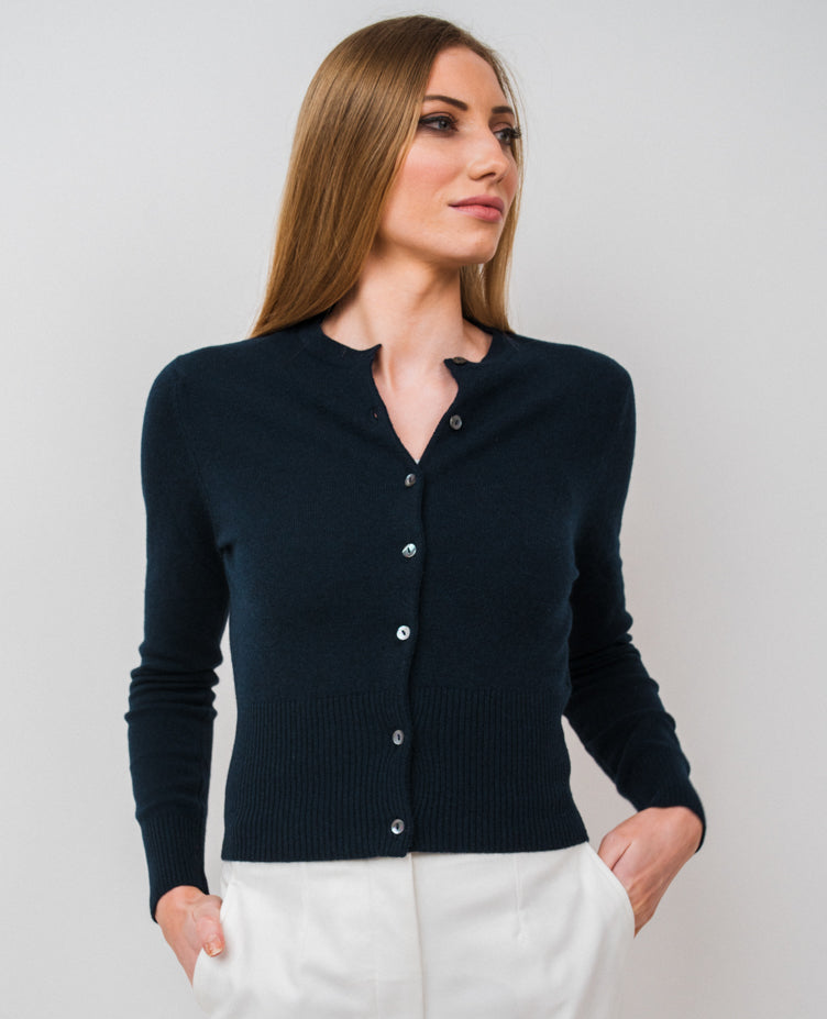 Cropped Vee Cardigan