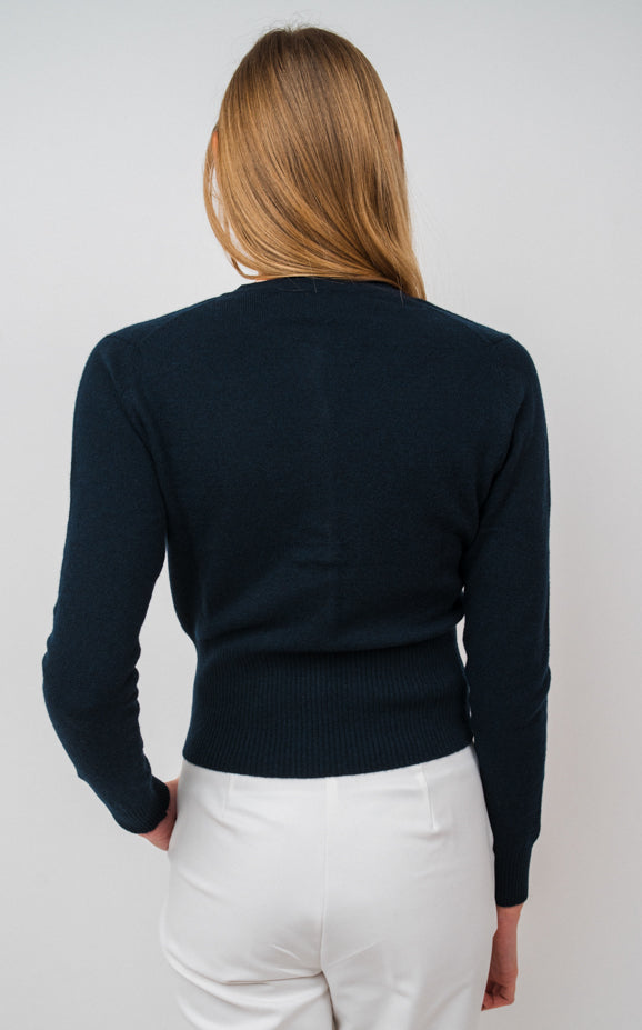 Cropped Vee Cardigan