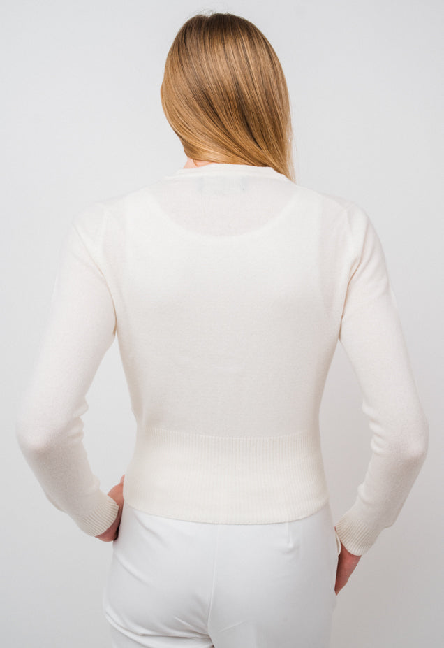 Cropped Vee Cardigan