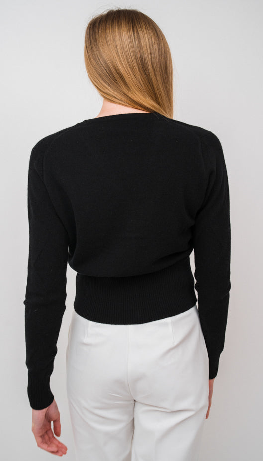 Cropped Vee Cardigan