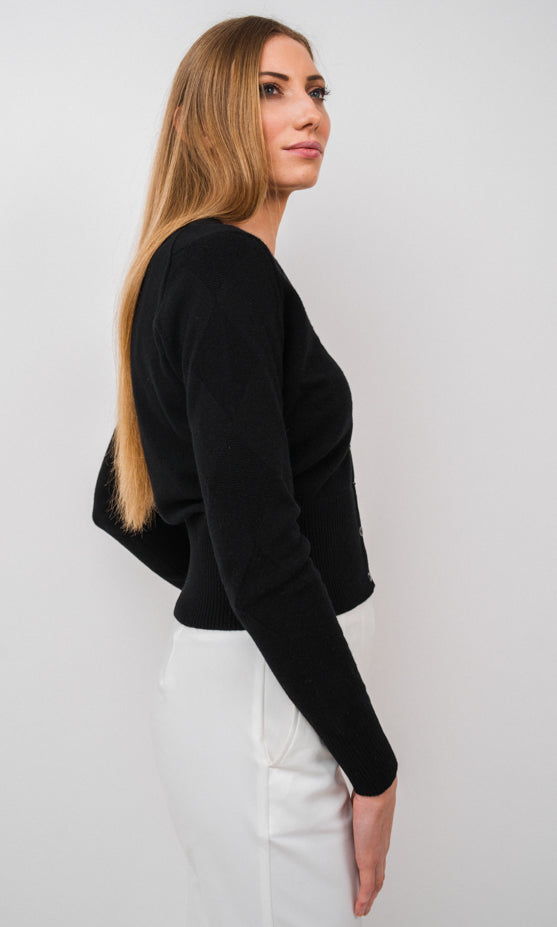 Cropped Vee Cardigan