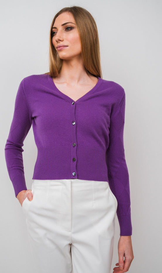 Cropped Vee Cardigan