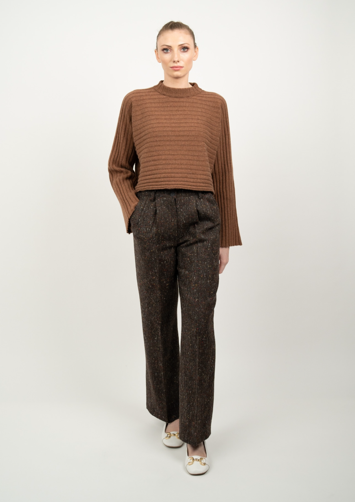 Pure wool Pleated front Trousers