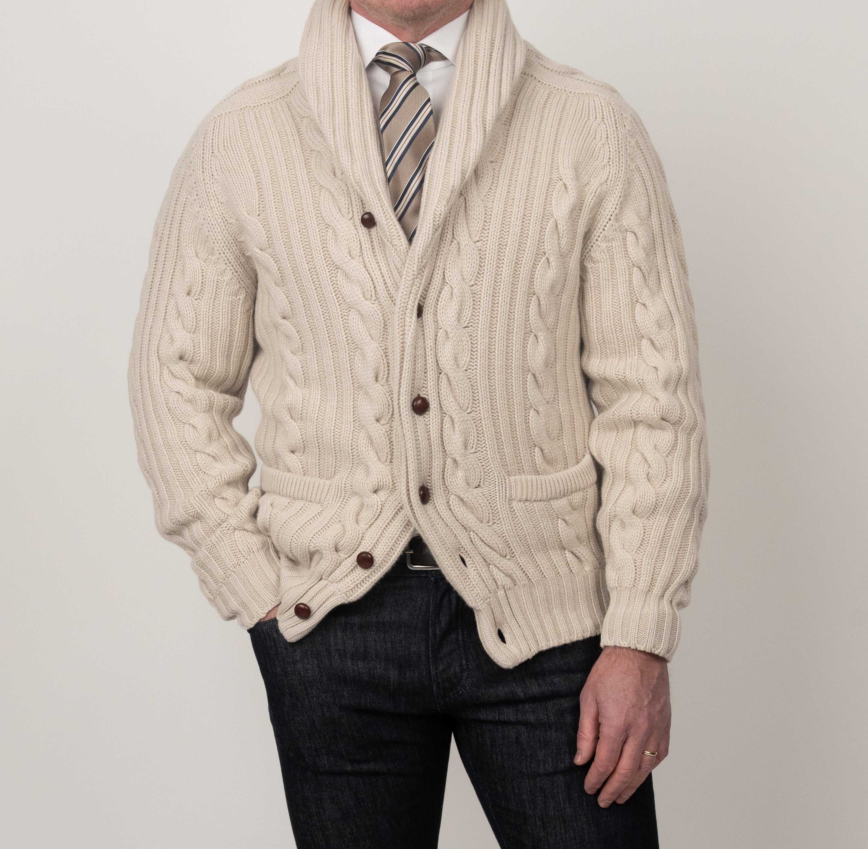 Stewart Shawl Collared Cardigan