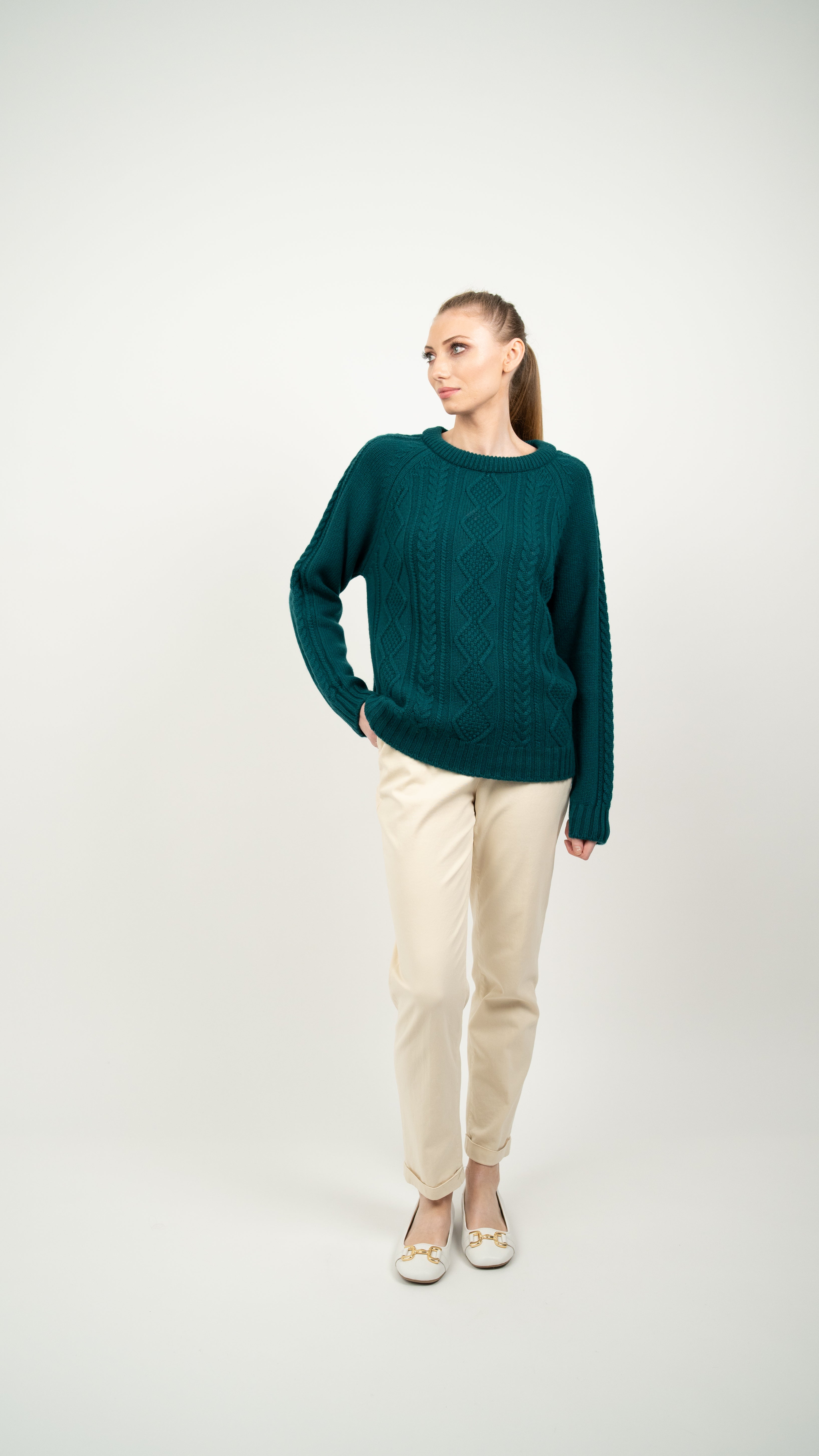 Unisex Aran Stitch crew