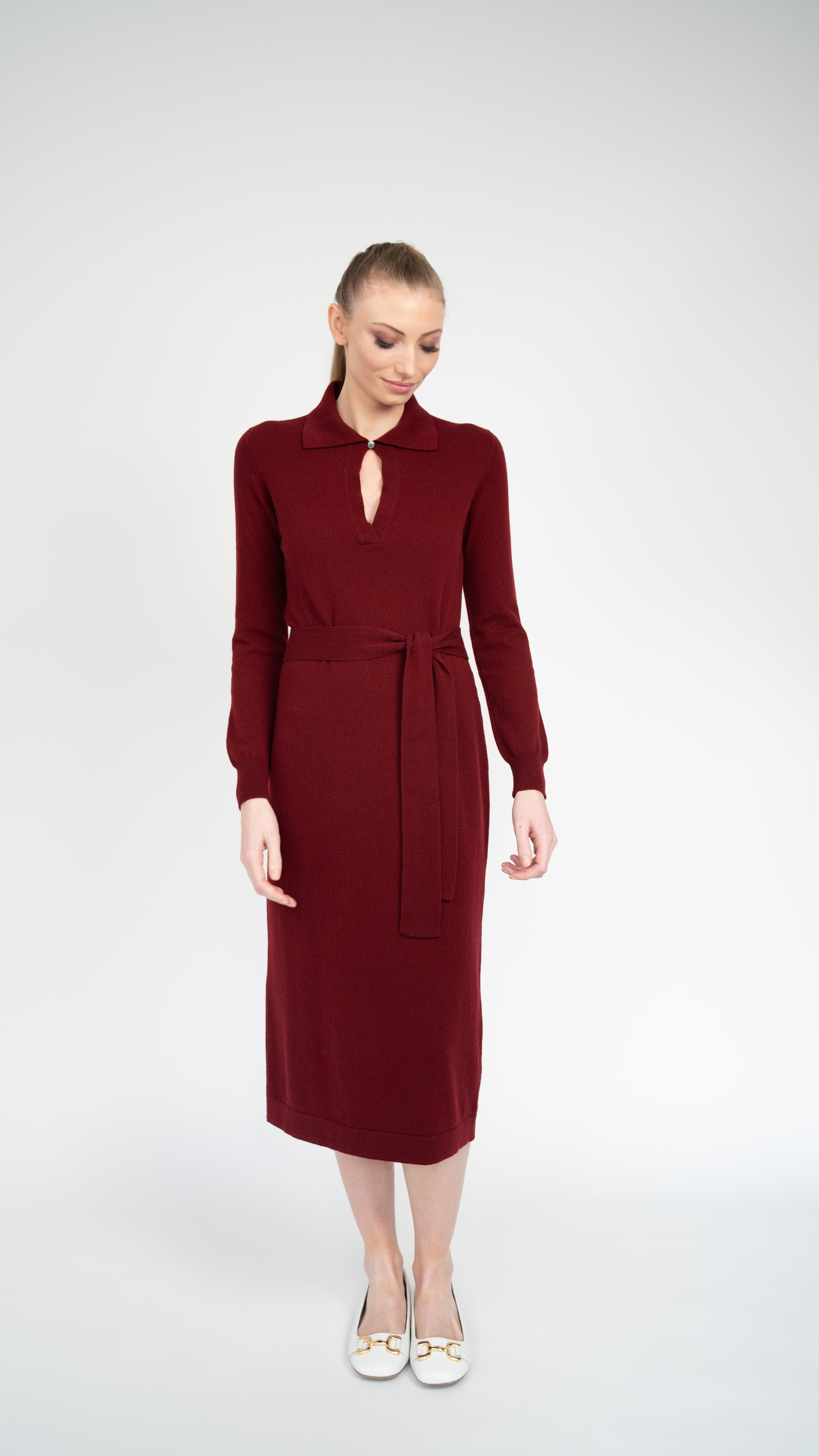 Suzie shirt collar cashmere dress