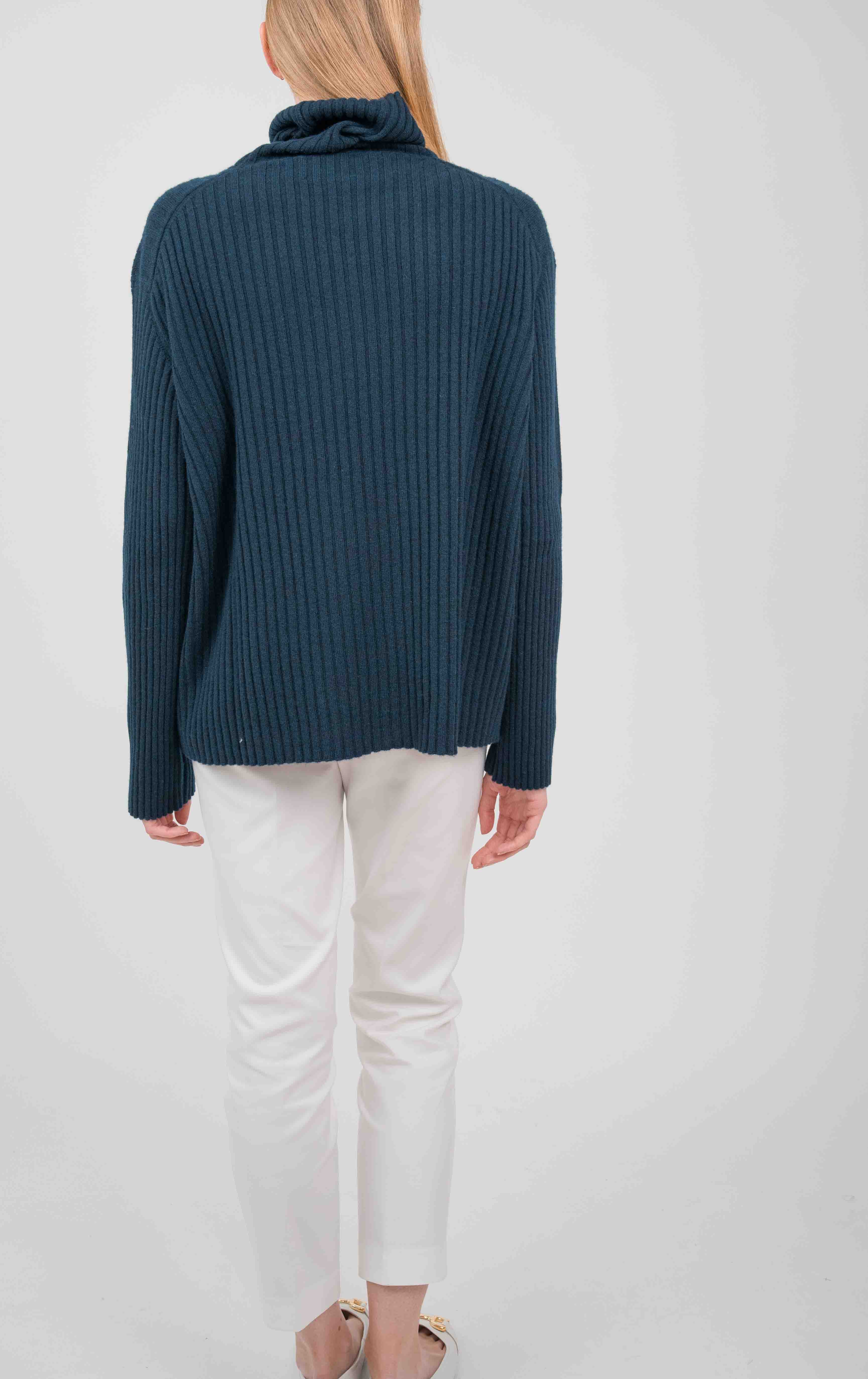 Cashmere Ribbed Oversized Polo