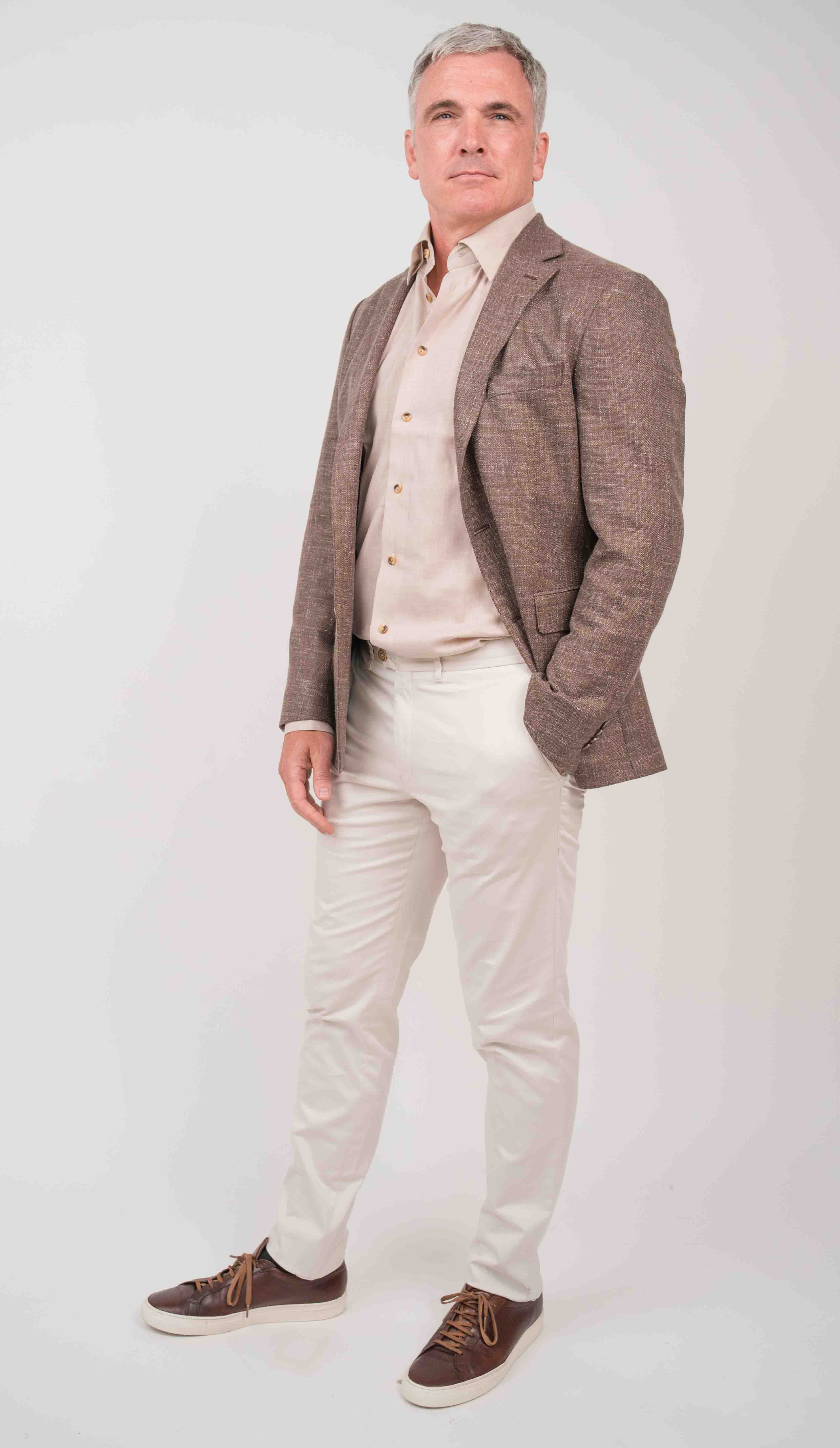 Linen and Wool Blend Blazer