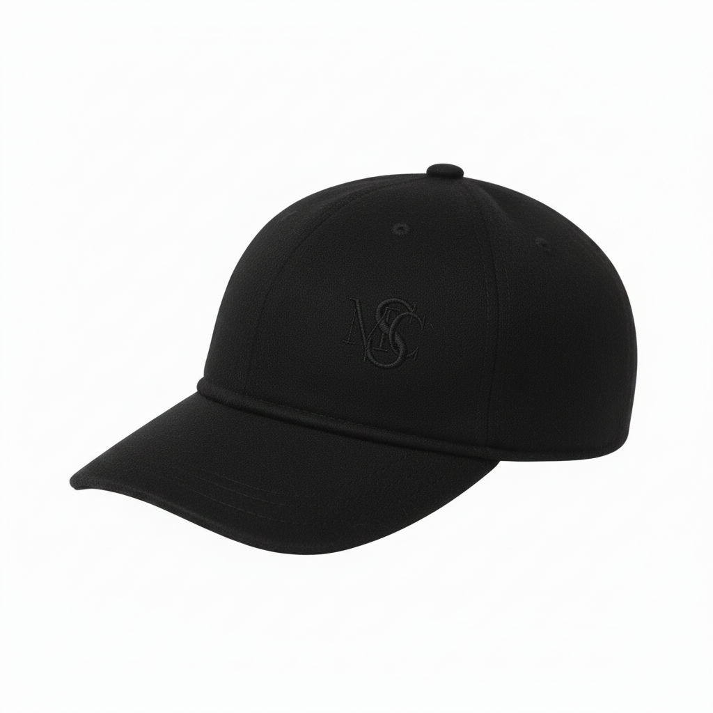 Black Cashmere Cap with Black Logo