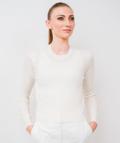 Cropped Crew pure cashmere
