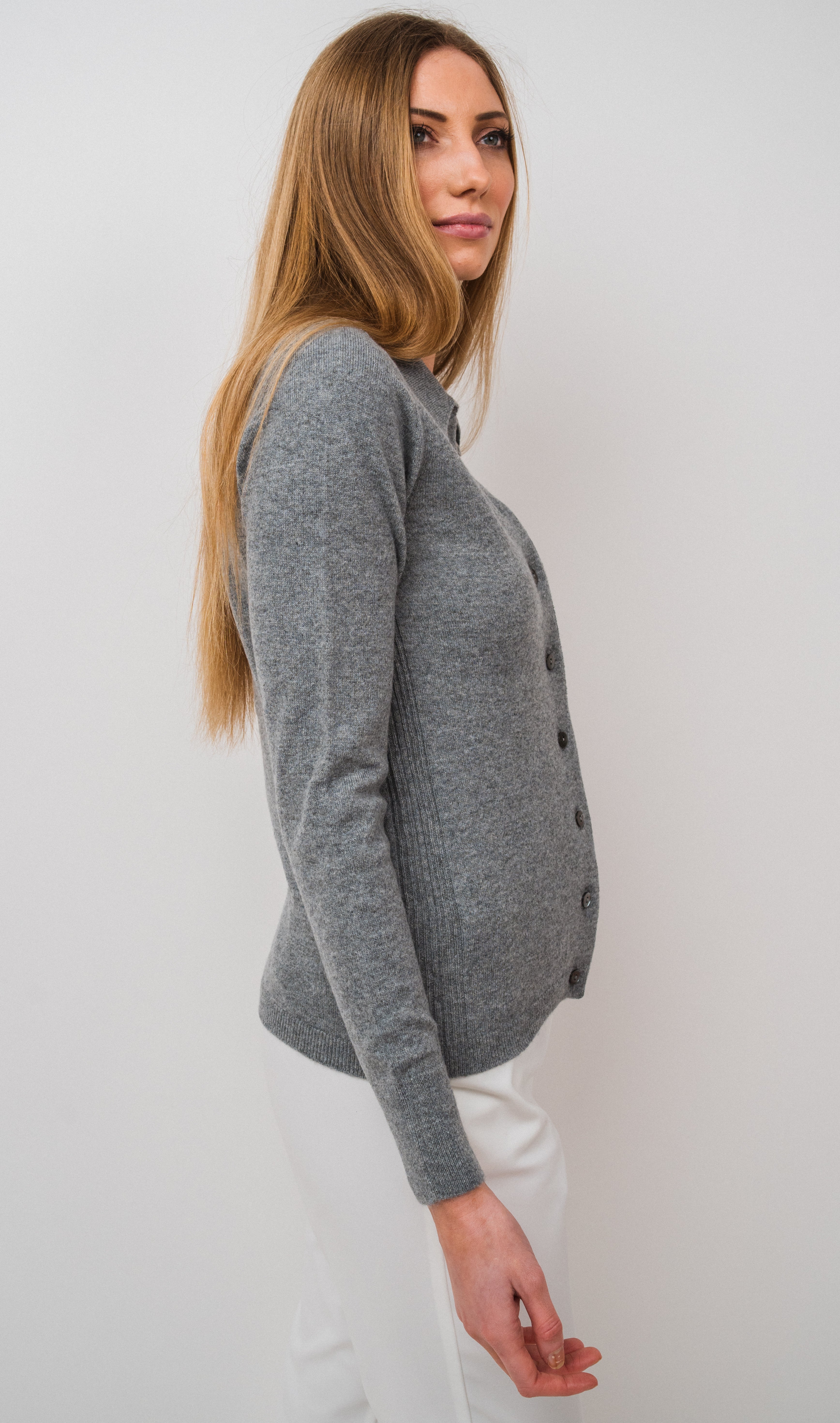 Kanoya Cashmere Cardigan  with collar