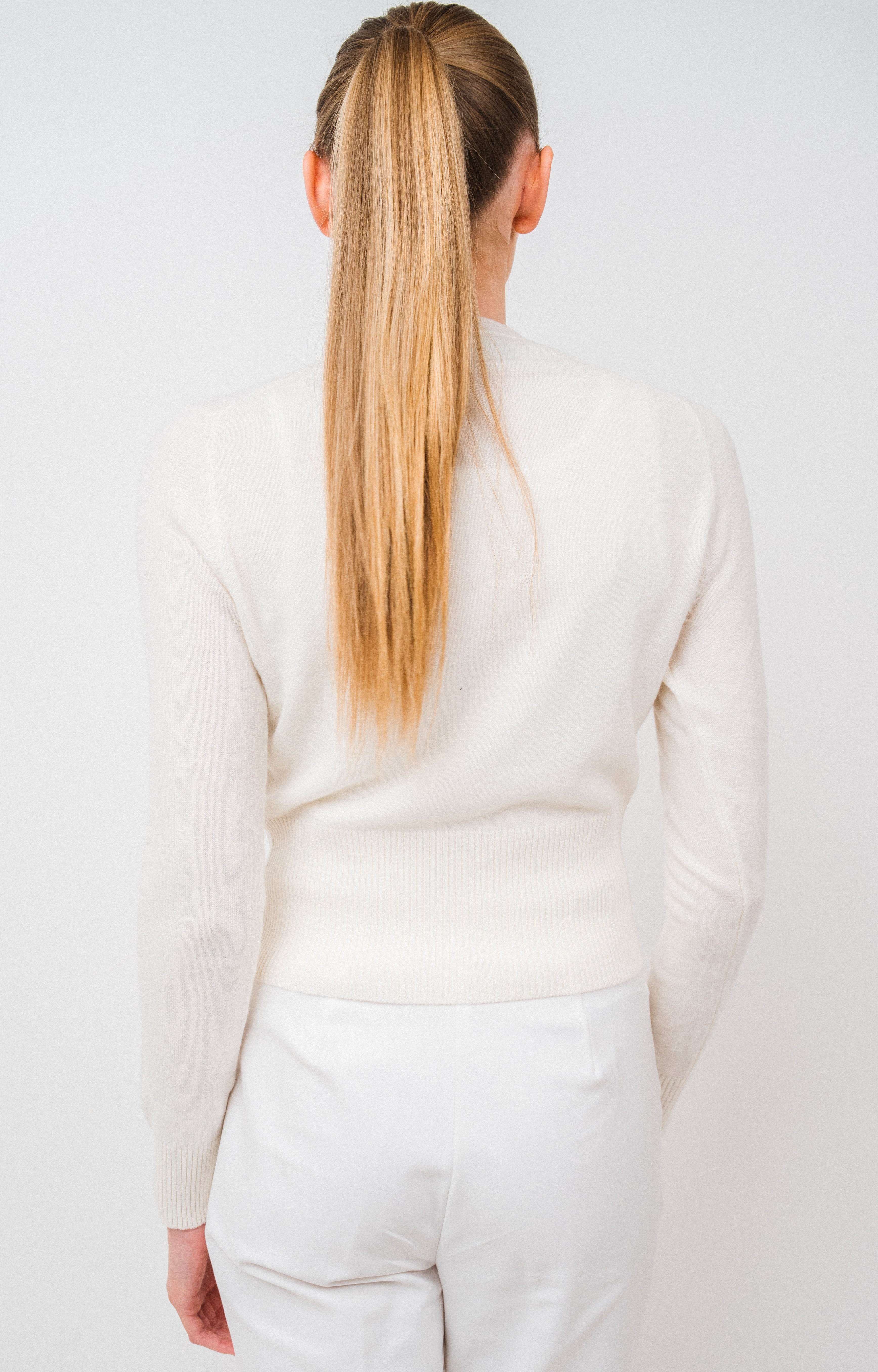 SMC Cropped Crew Cashmere Sweater