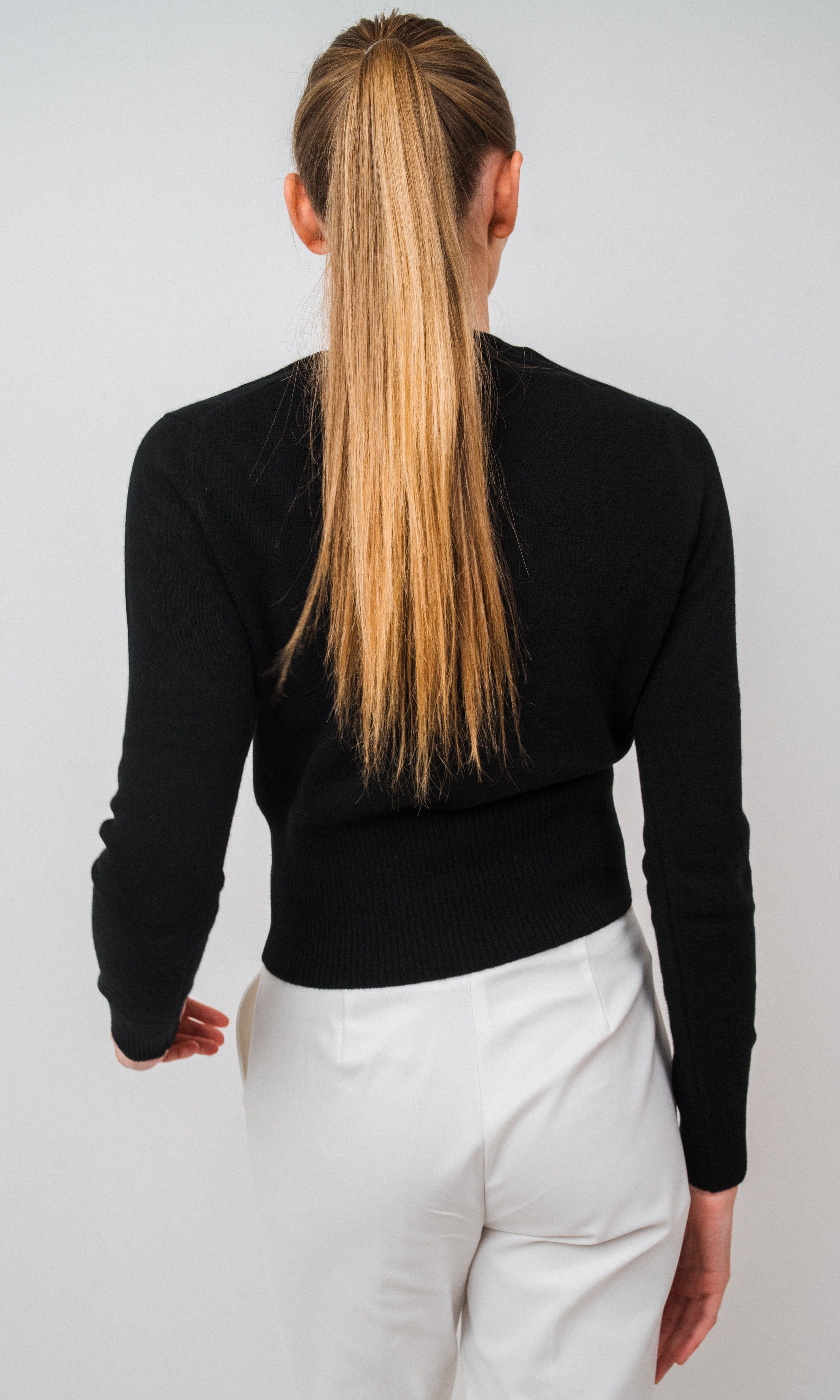SMC Cropped Crew Cashmere Sweater
