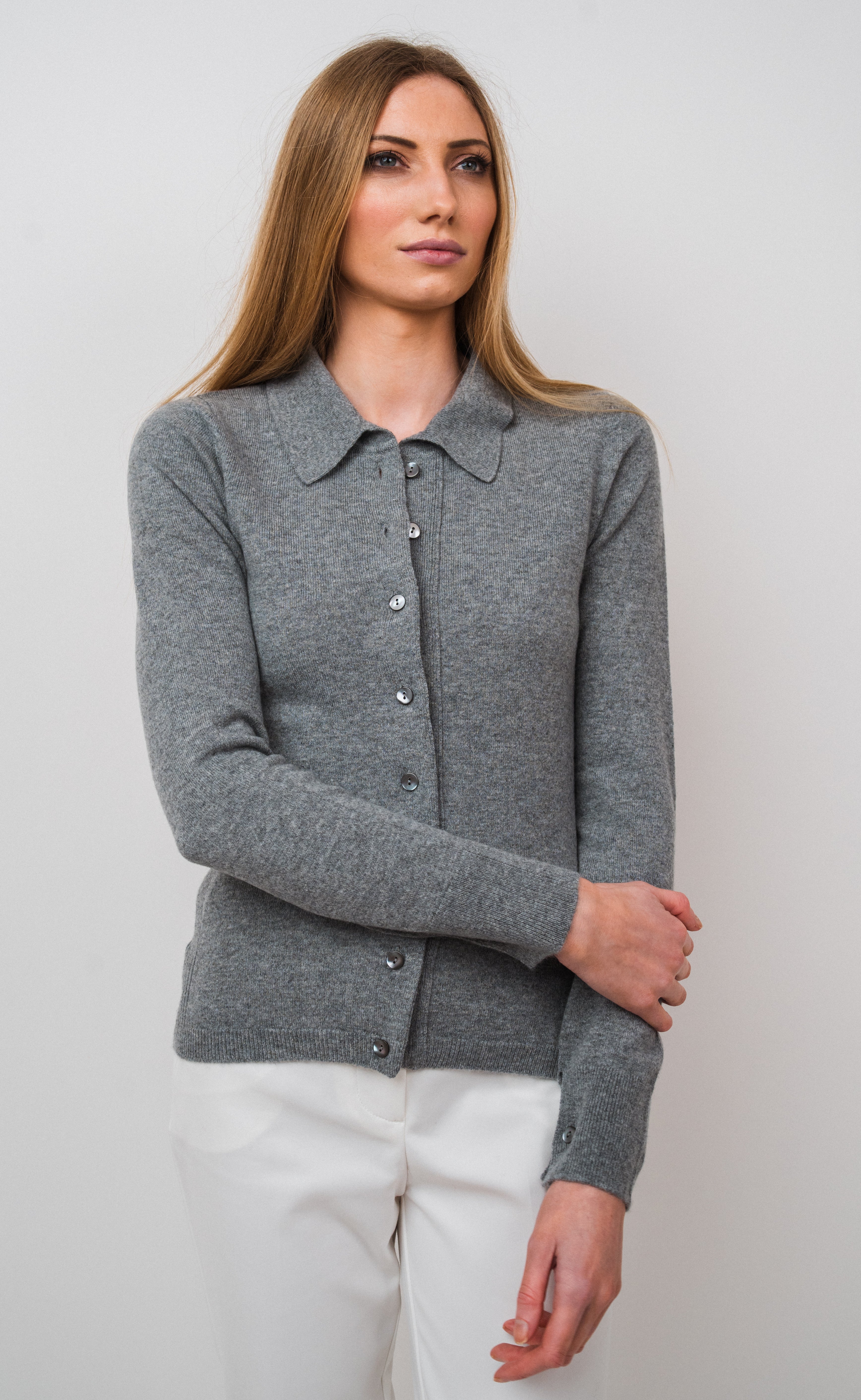 Kanoya Cashmere Cardigan  with collar