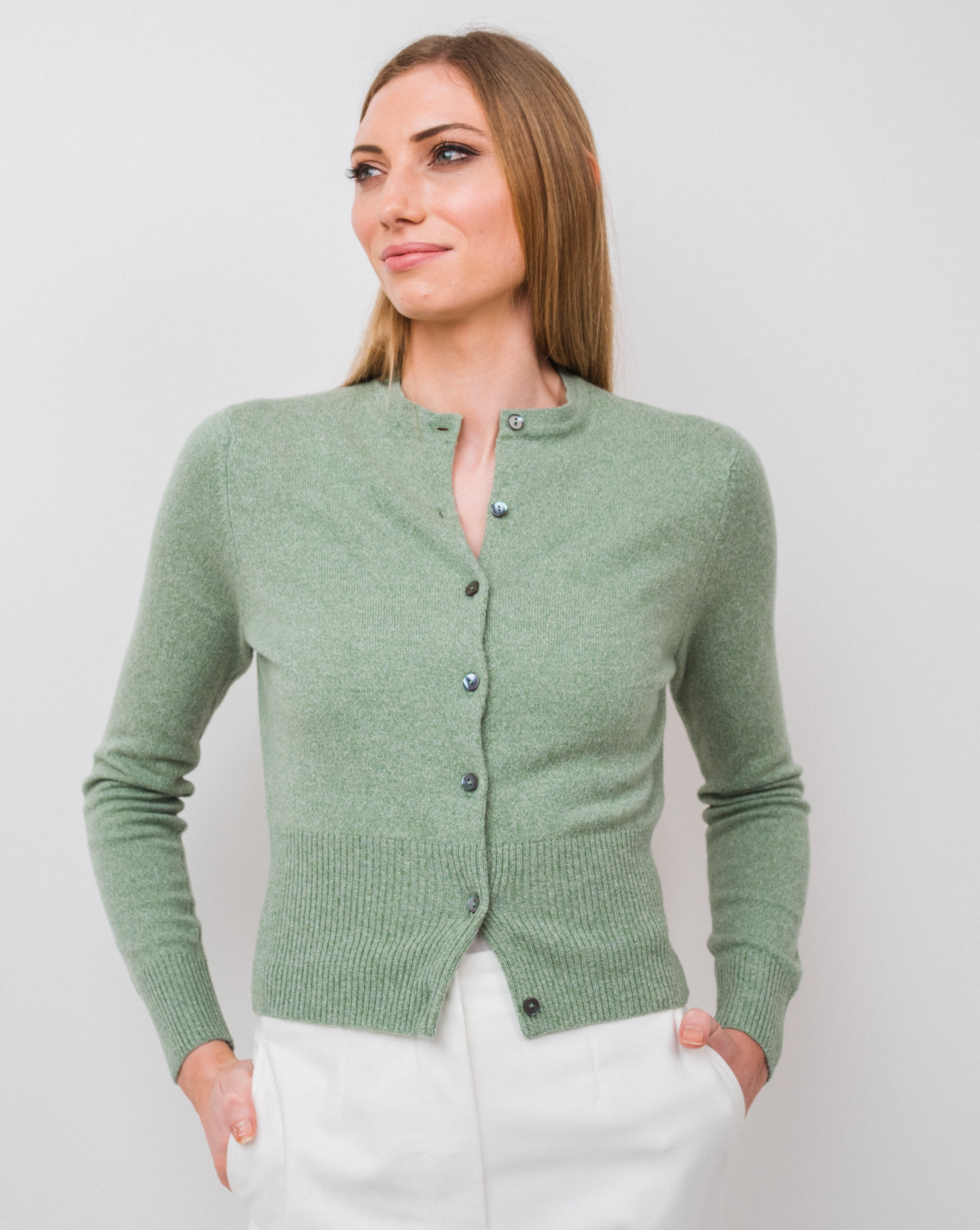 Cropped Crew Cardigan