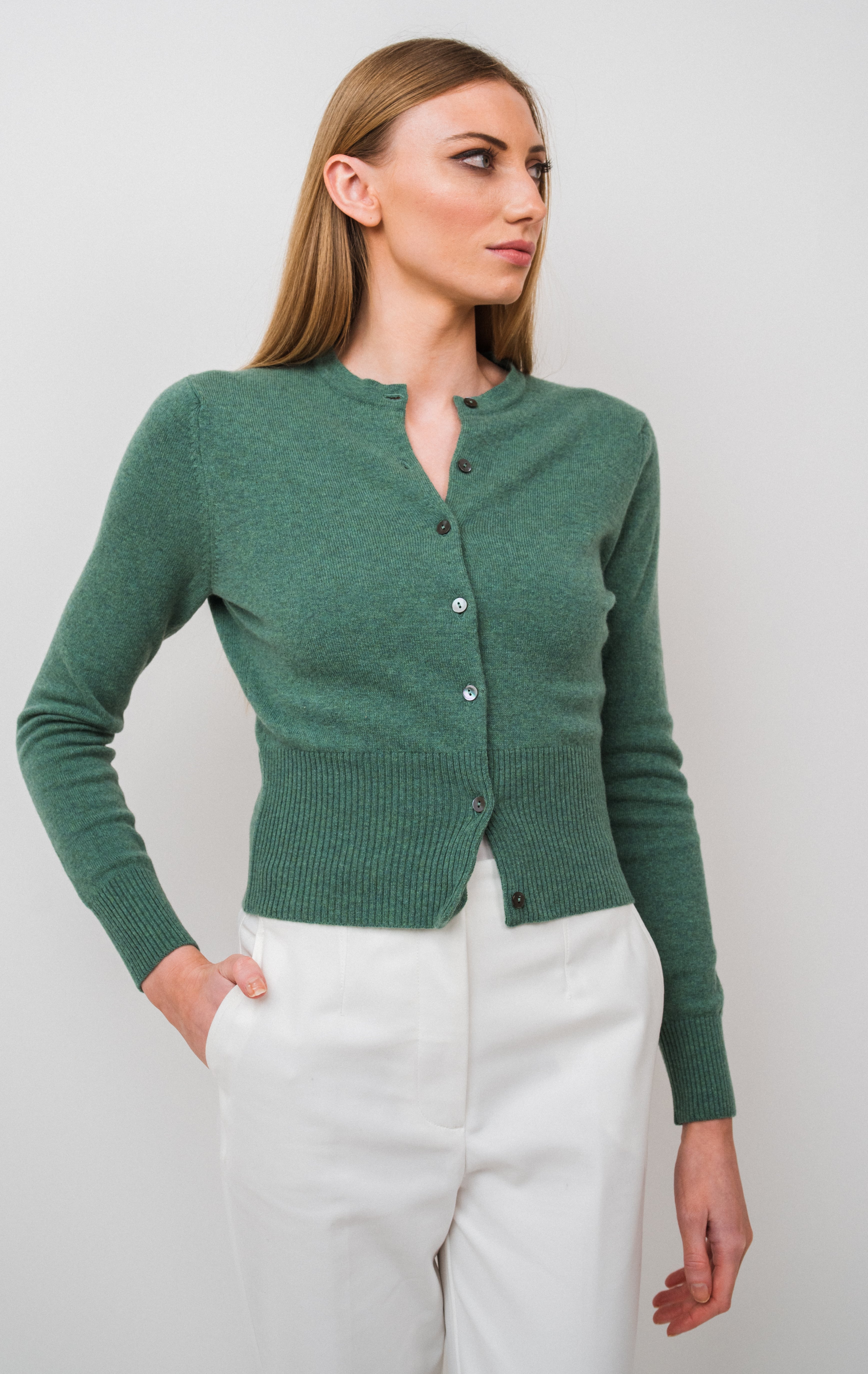 Cropped Crew Cardigan