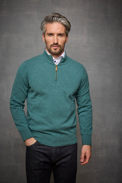 Textured Diamond Cashmere 1/4 Zip