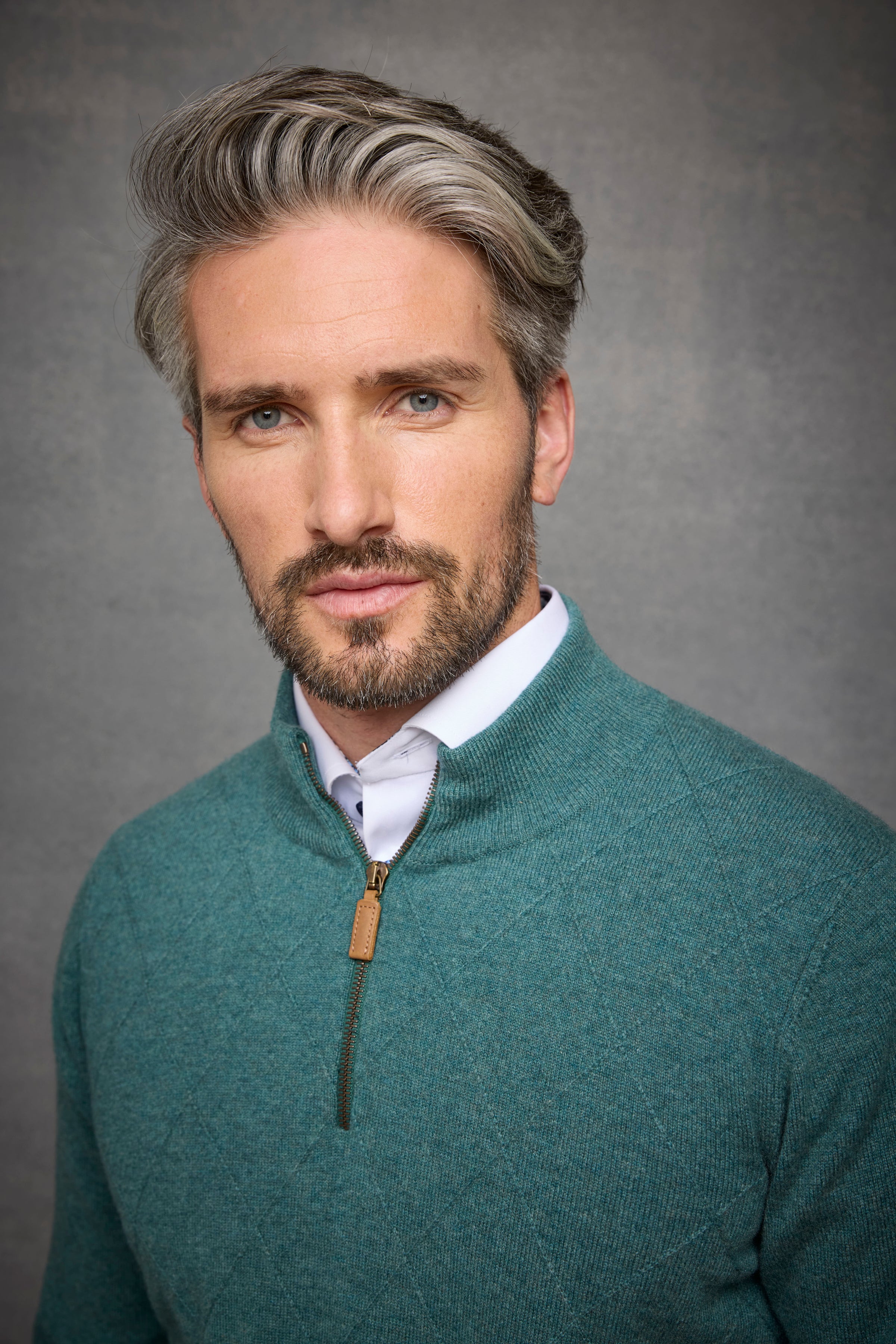 Textured Diamond Cashmere 1/4 Zip