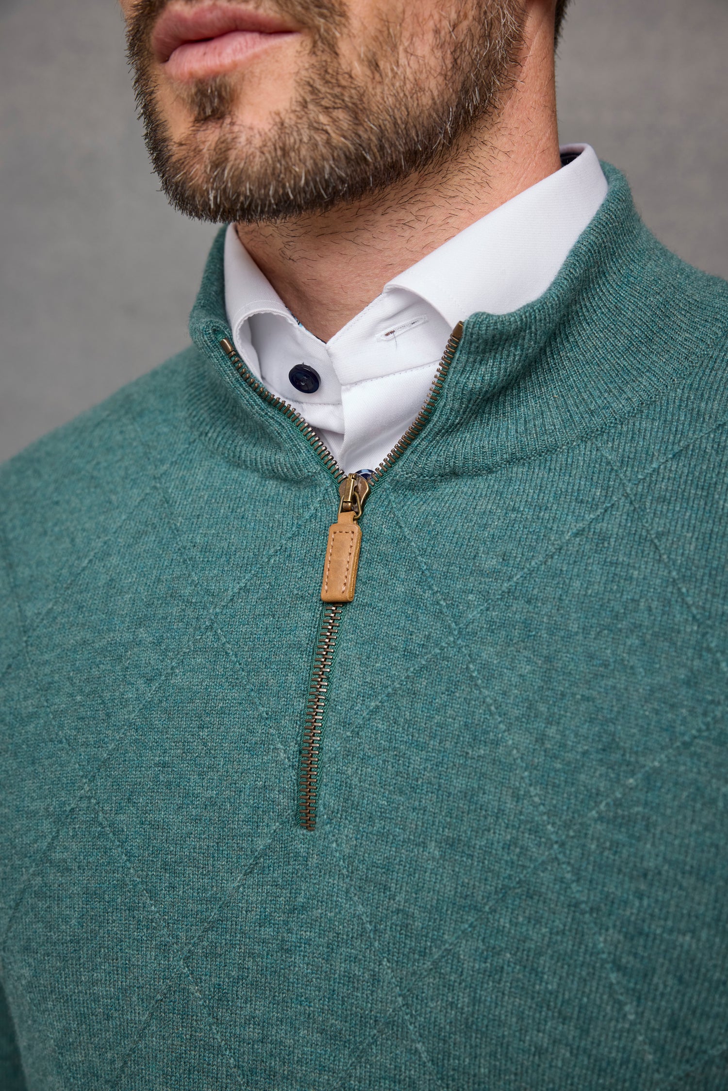 Textured Diamond Cashmere 1/4 Zip