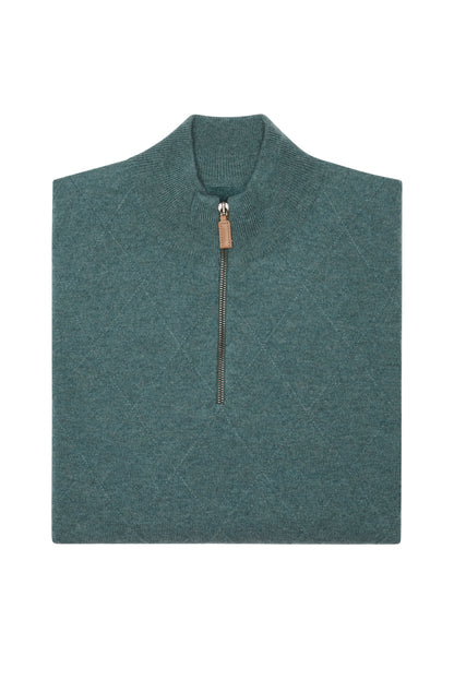Textured Diamond Cashmere 1/4 Zip