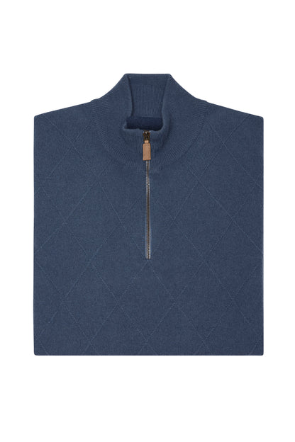 Textured Diamond Cashmere 1/4 Zip