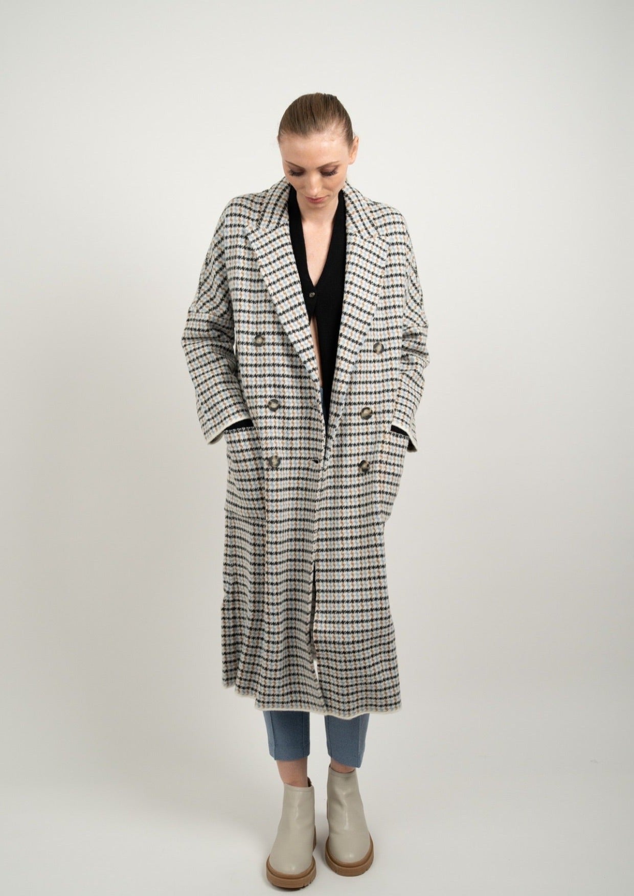 Wool Check Coat