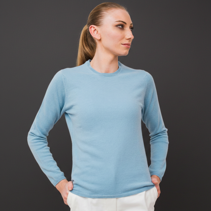 Charlotte Crew Neck – Hyacinth – Square, Dark Grey Background