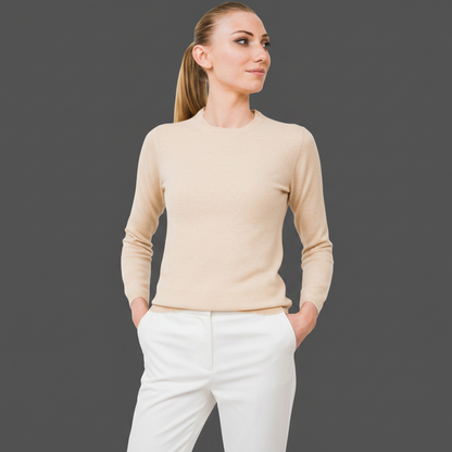 Charlotte Crew Neck in Camel – Hands in Pockets