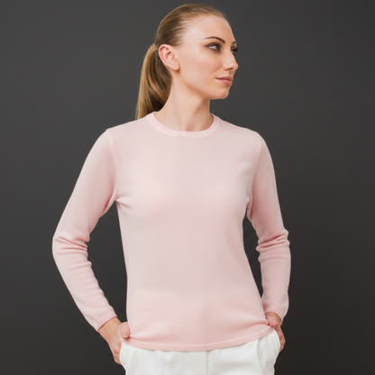 Charlotte Crew Neck in Marshmallow Pink