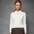 Ice White Cashmere Polo Sweater