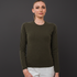 Olive Green Crew Neck – Square, Dark Grey Background