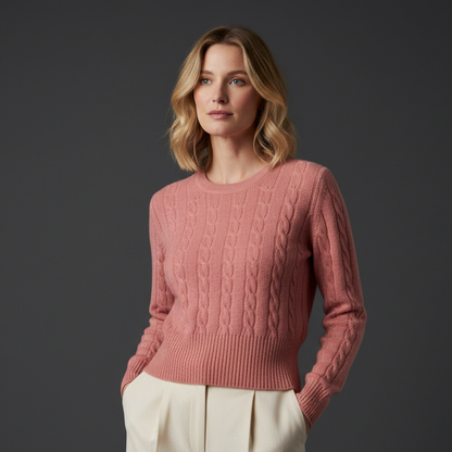 Pink Cable Knit Sweater
