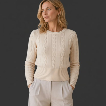 Soft Cream Cable Knit Sweater